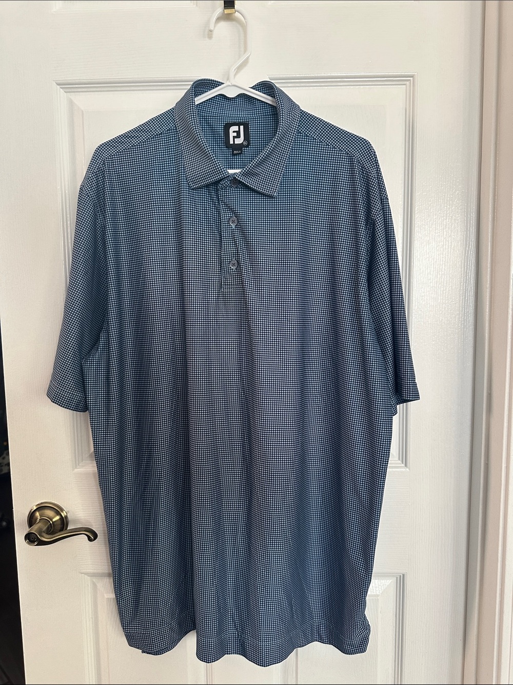 FootJoy Navy Micro-Check Performance Polo